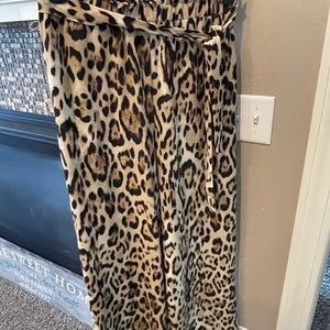 Wide legged animal print pants